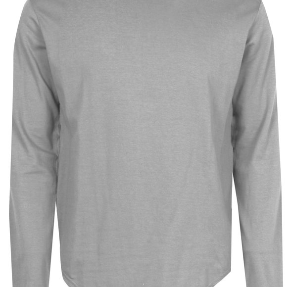 Mens Long Sleeve Longline Scoop T shirt Silver XL - Picture 4 of 4